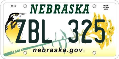 NE license plate ZBL325