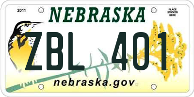 NE license plate ZBL401