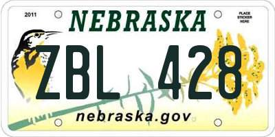 NE license plate ZBL428