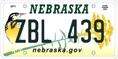 NE license plate ZBL439