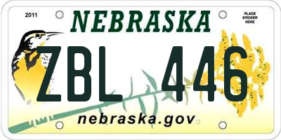 NE license plate ZBL446