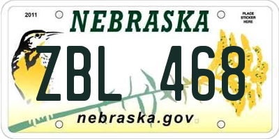 NE license plate ZBL468