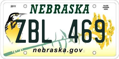 NE license plate ZBL469