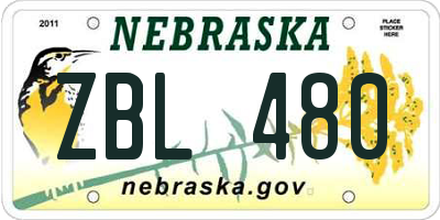 NE license plate ZBL480