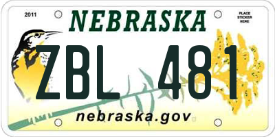 NE license plate ZBL481