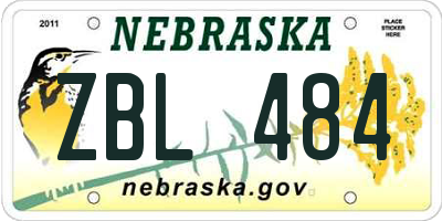 NE license plate ZBL484