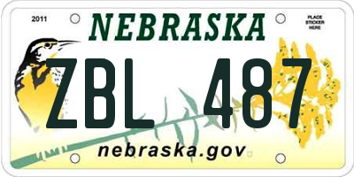 NE license plate ZBL487