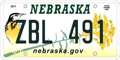 NE license plate ZBL491