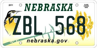 NE license plate ZBL568
