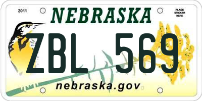 NE license plate ZBL569