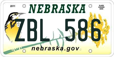 NE license plate ZBL586