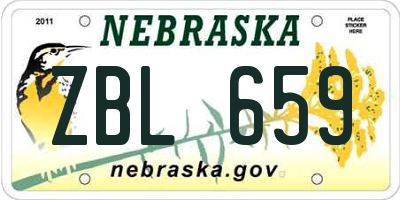 NE license plate ZBL659