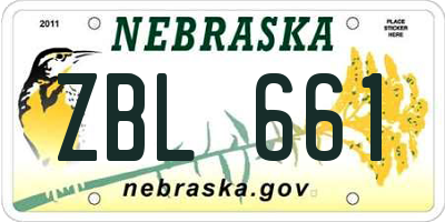 NE license plate ZBL661