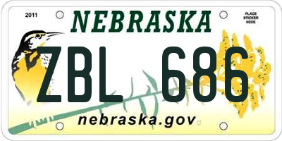 NE license plate ZBL686