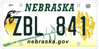 NE license plate ZBL841