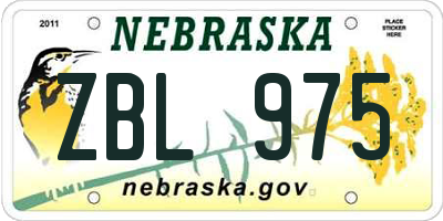 NE license plate ZBL975