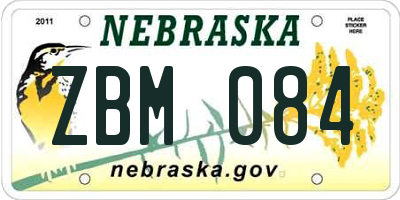 NE license plate ZBM084