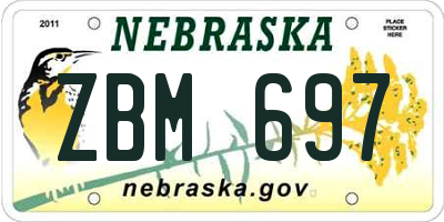 NE license plate ZBM697