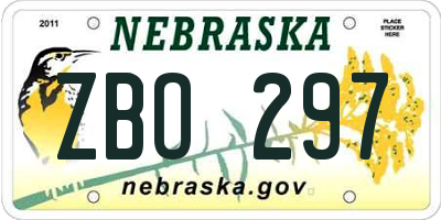 NE license plate ZBO297