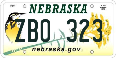 NE license plate ZBO323