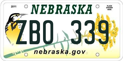 NE license plate ZBO339