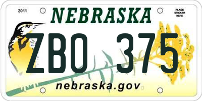 NE license plate ZBO375