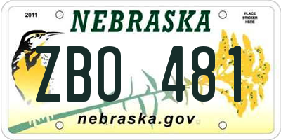 NE license plate ZBO481