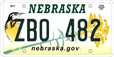 NE license plate ZBO482