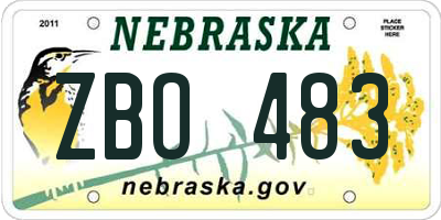 NE license plate ZBO483