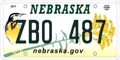 NE license plate ZBO487