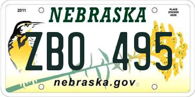 NE license plate ZBO495