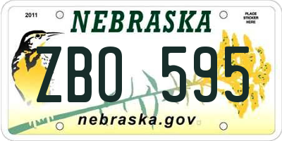 NE license plate ZBO595