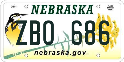 NE license plate ZBO686
