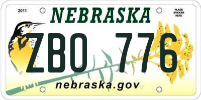 NE license plate ZBO776