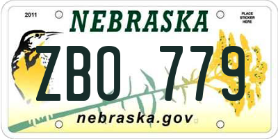 NE license plate ZBO779