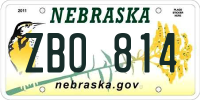 NE license plate ZBO814
