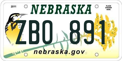 NE license plate ZBO891