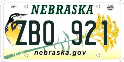 NE license plate ZBO921