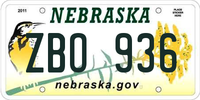 NE license plate ZBO936