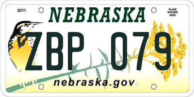 NE license plate ZBP079