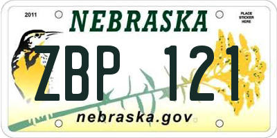 NE license plate ZBP121