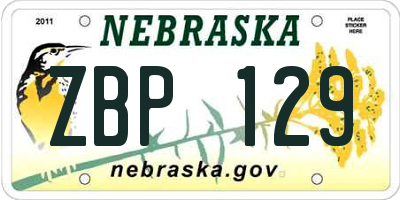 NE license plate ZBP129