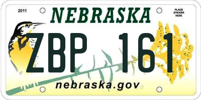 NE license plate ZBP161