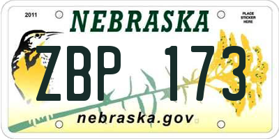 NE license plate ZBP173