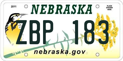 NE license plate ZBP183