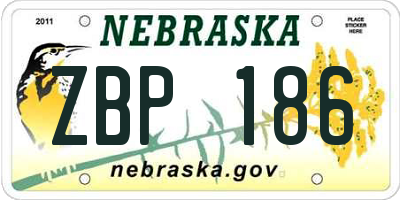 NE license plate ZBP186