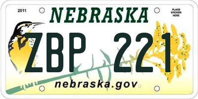 NE license plate ZBP221