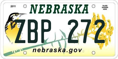 NE license plate ZBP272