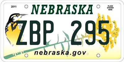 NE license plate ZBP295