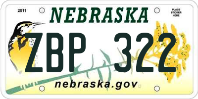 NE license plate ZBP322